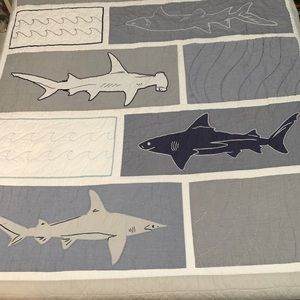 Pottery Barn Full size Shark Quilt Set- Boys
